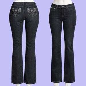 Early 2000s Y2K  Black Embellished Grunge Jeans